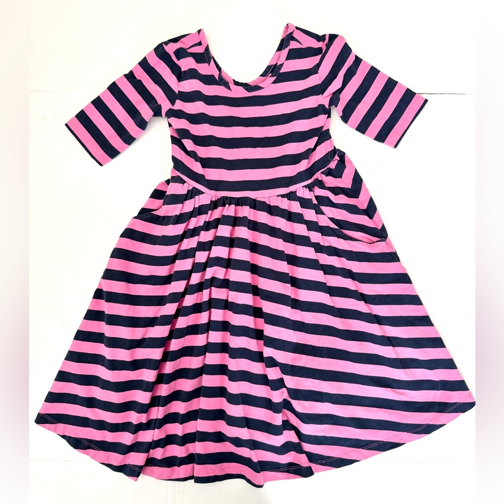 Hanna Andersson Pink Striped Pocket Dress